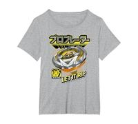 Beyblade X PRO Blader Multi Let It Rip Maglietta, Donna Plus-Size, Grigio Melange, 3X