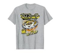 Beyblade X PRO Blader Multi Let It Rip Maglietta, Uomo, Grigio Melange, L