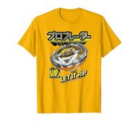Beyblade X PRO Blader Multi Let It Rip Maglietta, Uomo, Oro Brillante, XL