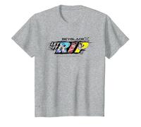 Beyblade X Team Persona Let It Rip Maglietta, Bambini, Grigio Melange, 3 Anni