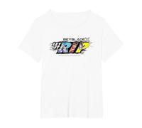 Beyblade X Team Persona Let It Rip Maglietta, Donna Plus-Size, Bianco, 4X