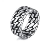 Beydodo Anelli in acciaio inox, da uomo, personalizzabili, 10 mm, anelli dell'amicizia vintage, in argento, senza nichel, 57 (18.1), Metallo non prezioso, Nessuna pietra preziosa