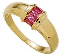 Beydodo Anello da donna in oro 750 18 carati, con tormalina rossa, anelli di fidanzamento da donna, misura 49 (15,6)-63 (20,1), Tormalina