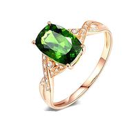 Beydodo Anello da donna in oro rosa 750 585 375, anello di fidanzamento dell'infinito con diopside 0,4 ct e diamanti fedi nuziali, anelli eternità, misura 49-63, 10 (15,9), Diopside Diamante