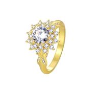 Beydodo Anello da donna in vero oro 375 585 750, anello di fidanzamento da donna, girasole con moissanite, fedi nuziali, senza nichel, misura 50 (15,9)-62 (19,7), 20 (19,1), metallo prezioso