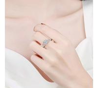 Beydodo Anello di fidanzamento 750 585 375, in oro bianco, da donna, singolo, 4 pezzi, con diamante da 1 ct, anniversario, matrimonio, da donna, misura 49 - 63, 49 (15.6), metallo prezioso, Diamante