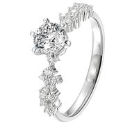 Beydodo Anello in platino 950 da donna, fedi nuziali con la Via Lattea con diamante 0,5 carati, anelli di fidanzamento per matrimonio, misura 49-63, 18 (18,5), metallo prezioso, Diamante sintetico