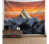 Beydodo Arazzo da parete 150 x 130 cm, motivo paesaggio, tramonto montagne della neve