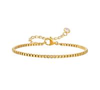Beydodo Bracciale da donna in acciaio inox, personalizzato, sottile, 2 mm, catena veneziana, 21 cm, Metallo non prezioso, Nessuna pietra preziosa