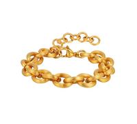 Beydodo Bracciale da donna in acciaio inox placcato oro, 21 cm, spessore con chiusura a moschettone, personalizzabile, braccialetto dell'amicizia, Metallo non prezioso, Nessuna pietra preziosa