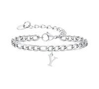 Beydodo Bracciale da uomo in acciaio inox, 23 cm, con ciondolo, 26 lettere dalla A alla Z, braccialetto dell'amicizia personalizzato, per uomini, 5.5mmx23cm, Acciaio inossidabile, Nessuna pietra