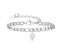 Beydodo Bracciale da uomo in acciaio inox, 23 cm, con ciondolo, 26 lettere dalla A alla Z, braccialetto dell'amicizia personalizzato, per uomini, 5.5mmx23cm, Acciaio inossidabile, Nessuna pietra