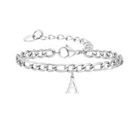 Beydodo Bracciale da uomo in acciaio inox, 23 cm, con ciondolo, 26 lettere dalla A alla Z, braccialetto dell'amicizia personalizzato, per uomini, 5.5mmx23cm, Acciaio inossidabile, Nessuna pietra