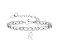 Beydodo Bracciale da uomo in acciaio inox, 23 cm, con ciondolo, 26 lettere dalla A alla Z, braccialetto dell'amicizia personalizzato, per uomini, 5.5mmx23cm, Acciaio inossidabile, Nessuna pietra