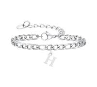 Beydodo Bracciale da uomo in acciaio inox, 23 cm, con ciondolo, 26 lettere dalla A alla Z, braccialetto dell'amicizia personalizzato, per uomini, 5.5mmx23cm, Acciaio inossidabile, Nessuna pietra