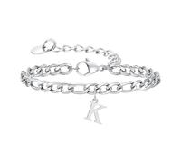 Beydodo Bracciale da uomo in acciaio inox, 23 cm, con ciondolo, 26 lettere dalla A alla Z, braccialetto dell'amicizia personalizzato, per uomini, 5.5mmx23cm, Acciaio inossidabile, Nessuna pietra