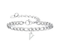 Beydodo Bracciale da uomo in acciaio inox, 23 cm, con ciondolo, 26 lettere dalla A alla Z, braccialetto dell'amicizia personalizzato, per uomini, 5.5mmx23cm, Acciaio inossidabile, Nessuna pietra