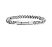 Beydodo Bracciale da uomo in acciaio inox, personalizzabile, con chiusura magnetica, 6 mm, argento antico, nero, argento, oro, 19/21,5 cm, 6mmx21.5cm, Acciaio inossidabile, Nessuna pietra preziosa