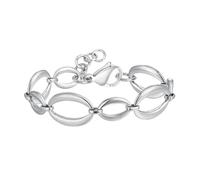 Beydodo Bracciali da donna con charm, in acciaio inox, ovale, da donna, in argento e oro, 19 cm, Metallo non prezioso, Nessuna pietra preziosa