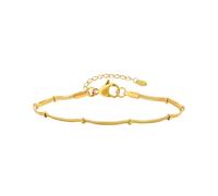 Beydodo Charms, bracciale da donna in acciaio inox placcato oro, 2,2 mm, con perline, collana a serpente dell'amicizia, bracciali personalizzati da donna, oro, 21 cm