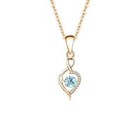 Beydodo Collana con ciondolo in oro 750, da donna, con ciondolo a forma di cuore infinito con topazio di moissanite da 5 mm, 0,5 ct e diamante da matrimonio, in oro, 45 cm, Topas, metallo prezioso