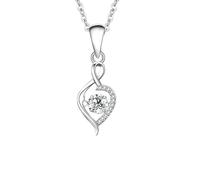 Beydodo Collana da donna 45 cm con ciondolo, collana oro 375, cuore infinito con topazio moissanite da 5 mm, 0,5 ct e diamante matrimonio collana per donne e spose, Grüner Moissanit, metallo prezioso