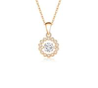 Beydodo Collana da donna 45 cm con ciondolo, collana oro 750 petali con topazio moissanite da 5 mm e diamante catena da matrimonio per donne e spose, Topas, metallo prezioso, Topazio Diamante