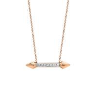 Beydodo Collana da donna 750 585 375 in oro rosa, catena con ciondolo a forma di freccia con diamante 0,06 carati, collana da matrimonio, in oro rosa, 45 cm, Metallo, Diamante
