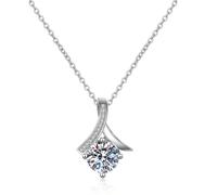 Beydodo Collana da donna in oro bianco 750 585 375 catena 45 cm oro bianco con ciondolo infinito diamante collana per donne charm matrimonio, Diamante creato