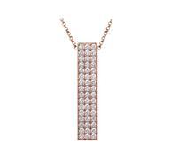 Beydodo Collana da donna in oro rosa 750 585 375, catenina da 45 cm, con ciondolo a cilindro con diamante da 1 ct, collana da sposa per donne, Metallo, Diamante