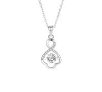 Beydodo Collana da donna in platino 950 con ciondolo a forma di infinito con topazio moissanite da 5 mm da 0,5 ct e diamante da matrimonio in oro bianco 45 cm per le donne, metallo prezioso
