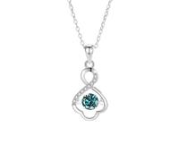 Beydodo Collana da donna in platino 950 con ciondolo a forma di infinito con topazio moissanite da 5 mm da 0,5 ct e diamante da matrimonio in oro bianco 45 cm per le donne, metallo prezioso