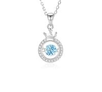 Beydodo Collana in oro 750 da donna, 45 cm, con ciondolo a corona da 5 mm, moissanite topazio 0,5 ct e diamante, per donne, Grüner Moissanit, metallo prezioso, Moissanite Diamante