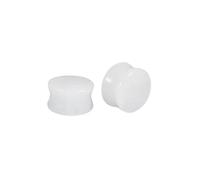 Beydodo Dilatatori per orecchie da uomo, varie dimensioni, dilatatori per orecchie, 2 pezzi, pietra bianca, 28mm, Pietra, Nessuna pietra preziosa