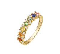 Beydodo Fedi nuziali in oro 375 585 750 da donna singola, con zaffiro colorato e diamanti da 0,5 ct e tsavorite nuziale anniversario di matrimonio, senza nichel, misura 49-65, 57 (18.1), metallo