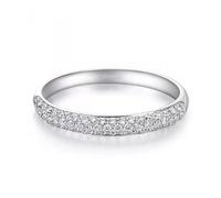 Beydodo Fedi nuziali in oro bianco 375 585 750 da donna singola, anelli da 2,5 mm con diamante 0,25 ct anello nuziale anniversario matrimonio anelli senza nichel misura 49-65, 16 (17,8), metallo