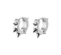 Beydodo Orecchini a cerchio da uomo, in acciaio inox, per piercing a cerchio, 9 mm, Regular, Nessuna pietra preziosa