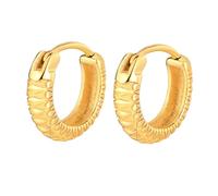 Beydodo Orecchini a cerchio in acciaio inox per ragazzi, con motivo a serpente, colore nero, oro, argento, senza nichel, in bijouterie, Senza Gemstone