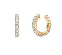 Beydodo Orecchini a clip da donna in vero oro 375, senza foro per l'orecchio, con moissanite, senza nichel, in bijouterie, Moissanite