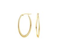 Beydodo Orecchini da donna 750 585 375 oro, orecchini a cerchio grandi a doppio cerchio, metallo prezioso, Nessuna pietra preziosa