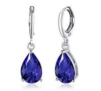 Beydodo Orecchini da donna in oro 375 vero oro 375, pendenti a goccia con tanzanite ametista moissanite orecchini matrimonio sposa in bijouterie, Tanzanite