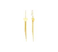 Beydodo Orecchini da donna in oro 750 585 375 orecchini a forma di cuore e nappe orecchini da sposa senza nichel, metallo prezioso, Nessuna pietra preziosa