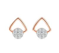 Beydodo Orecchini da donna in oro rosa 750 585 375, orecchini a triangolo con diamanti da 0,17 carati, senza nichel, metallo prezioso, Diamante