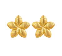 Beydodo Orecchini in acciaio inox placcato oro, orecchini da donna a forma di fiore, grande oro, senza nichel