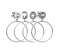 Beydodo Plug Orecchio 8mm, Dilatatore Con Pendente Donna 4pcs Tappi Orecchie Acciaio Chirurgico Con Ciondolo A Cerchio Grande