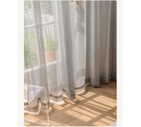 Beydodo Set di 2 tende per soggiorno, 137 x 229 cm, traslucide, nere, con motivo a spina di pesce, testurizzate, moderne, semitrasparenti, per camera da letto, cucina