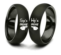 Beydodo Set di anelli per partner, in acciaio inox, 6 mm, per matrimonio, fidanzamento, Damen Gr.54 (17.2) + Herren Gr.65 (20.7), Metallo non prezioso, Nessuna pietra preziosa