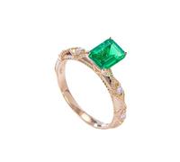 Beydodo Trauring 375 585 750 - Anello da donna singolo, in filigrana con smeraldo da 1,2 ct e diamanti per matrimonio, misura 49 (15,6) - 65 (20,7), 18 (18,5), metallo prezioso, Smeraldo sintetico