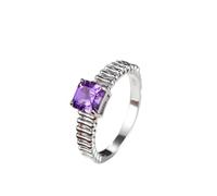 Beydodo Trauring - Anello da donna singolo, in oro bianco 375 585 750, con zaffiro viola, 1,2 carati, misura 49 - 65, 21 (19,4), metallo prezioso, Zaffiro sintetico
