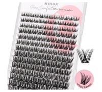 BEYELIAN Ciglia a grappolo, D Curl Extension per ciglia a grappolo, 168 pezzi Wispy Natural Look Lash Clusters Banda Super Sottile, Singola Comodo Riutilizzabile Ciglia Cluster 10-16 mm Nero